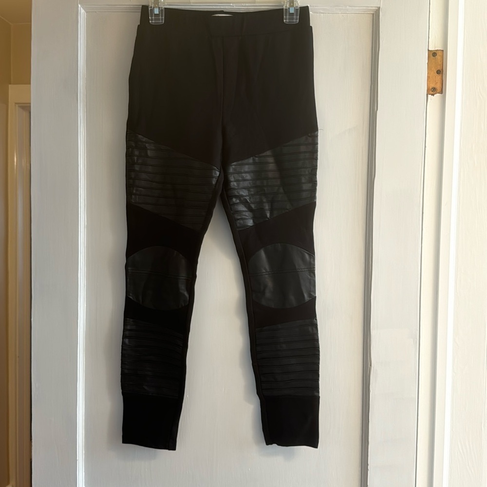 Lovers + Friends leggings with faux leather ribbing